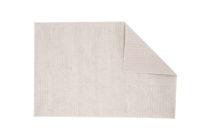 Vince White kilimas – stačiakampis, 230x160 cm, baltas, su linijiniu raštu, modernus dizainas