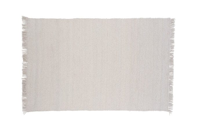 Betina, baltas stačiakampis vilnonis kilimas 400x300, rankų darbo, kutais