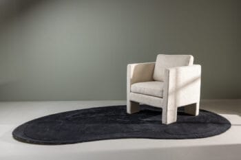 Enard Oval Black, ovalus juodas vilnonis kilimas 290x175