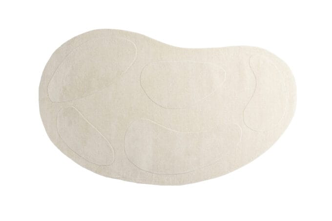 Enard Oval White, ovalus baltas vilnonis kilimas 290x175