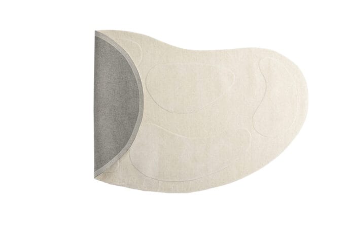 Enard Oval White, ovalus baltas vilnonis kilimas 290x175