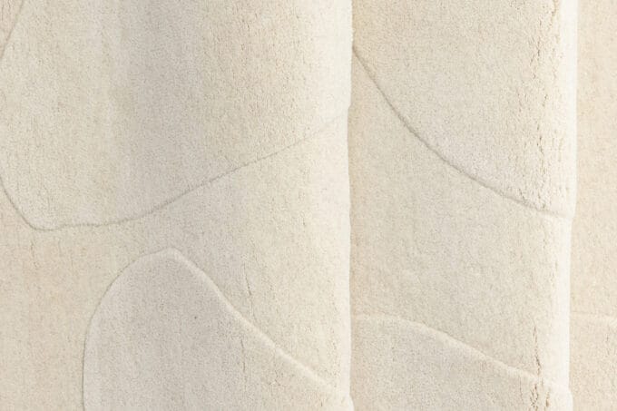 Enard Oval White, ovalus baltas vilnonis kilimas 290x175