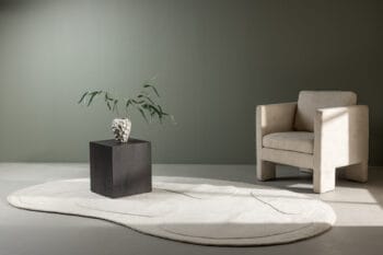 Enard Oval White, ovalus baltas vilnonis kilimas 290x175