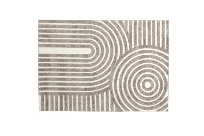 Nikita Grey kilimas – stačiakampis, pilkos spalvos, 230x160 cm, ilgas pluoštas, modernus dizainas