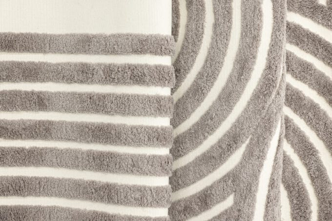 Nikita Grey kilimas – stačiakampis, pilkos spalvos, 230x160 cm, ilgas pluoštas, modernus dizainas