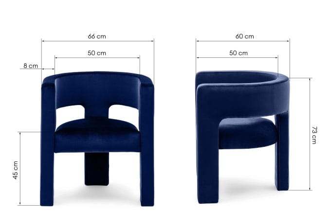 Alpa Deep Blue Velvet, krėslas