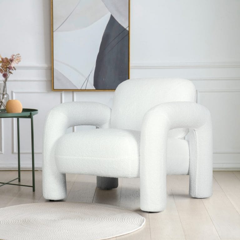 Vick White Boucle, krėslas