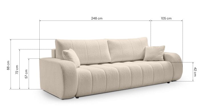 Baloo, sofa-lova, įv. spalvų