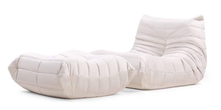 Fugue Beige, laisvalaikio krėslas su pufu - Image 2