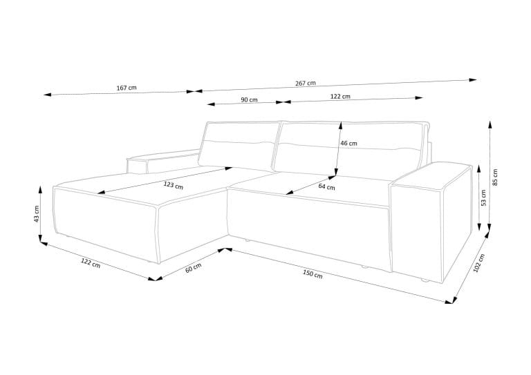 Hustle Beige Grey, kampinė sofa-lova kairė/dešinė - Image 7