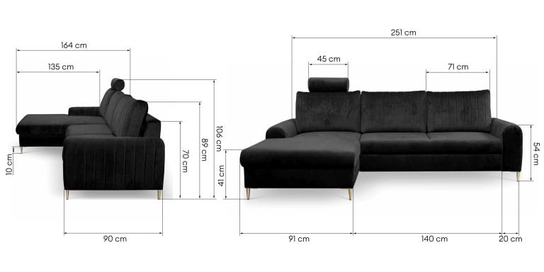 Masimo Black, kampinė sofa-lova kairė/dešinė - Image 7