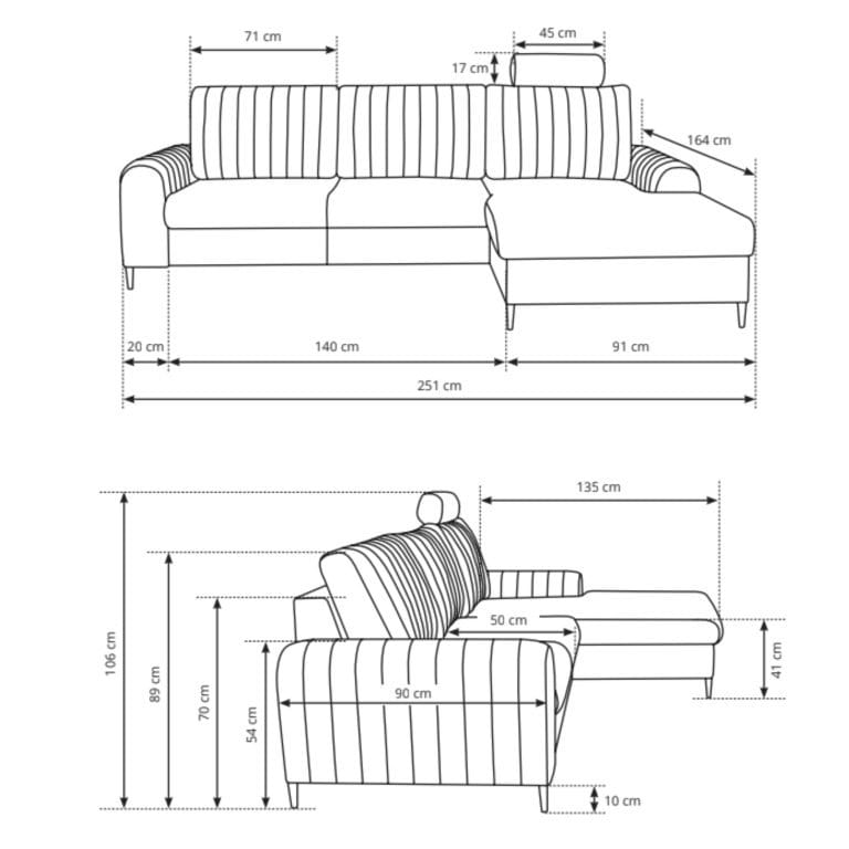 Masimo Grey, kampinė sofa-lova kairė/dešinė - Image 7