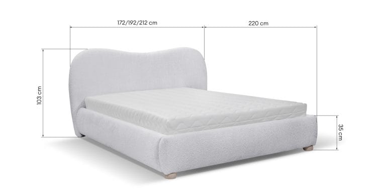 Soft Light Grey 160, dvigulė lova