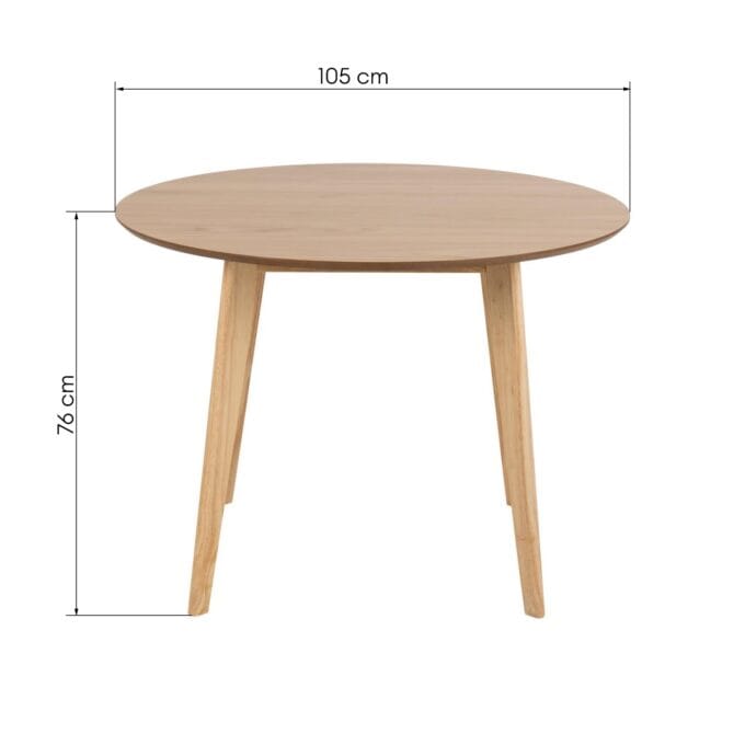 Roxby 105cm, Ąžuolinis valgomojo stalas - Image 7