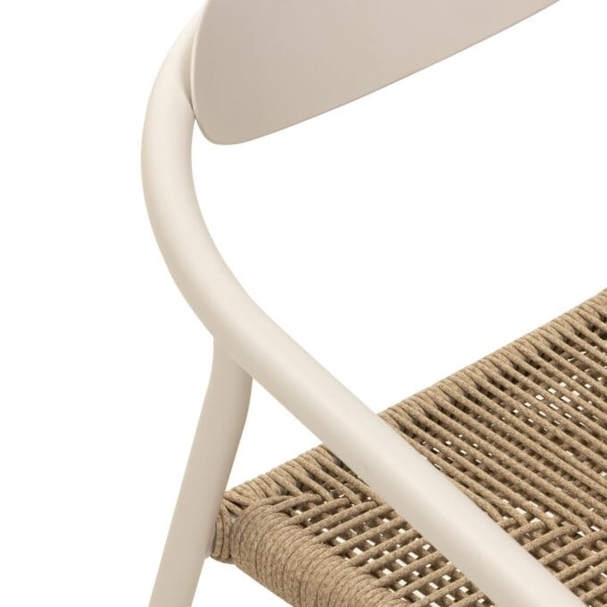 Piretto Beige lauko baldų komplektas – 180 cm aliuminio stalas ir smėlio spalvos technoratano kėdės