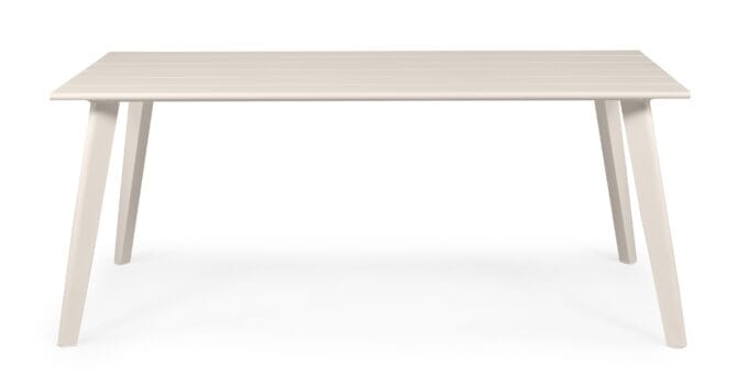 Piretto Beige lauko baldų komplektas – 180 cm aliuminio stalas ir smėlio spalvos technoratano kėdės