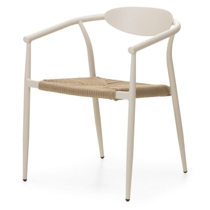 Piretto Beige lauko baldų komplektas – 180 cm aliuminio stalas ir smėlio spalvos technoratano kėdės
