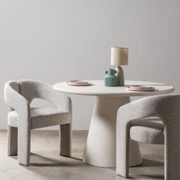 Castelo Grey Beige ovali valgomojo kėdė