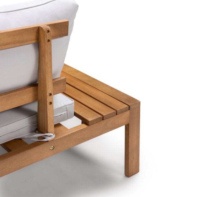 Familis lauko baldų komplektas su pilka sofa ir staliuku