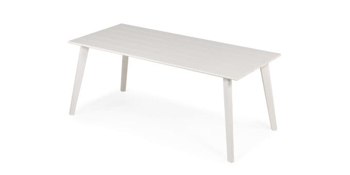 Lauko baldų komplektas 4 asmenims – Luzzi White stalas ir 4 pintos technoratano kėdės