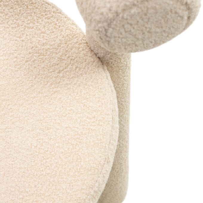 Pedro Beige Boucle kėdė su apvaliu atlošu ir minkštu boucle audiniu