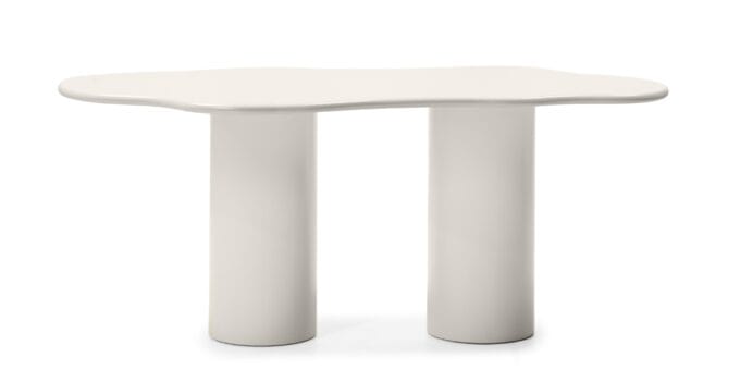 Pinar Grey Beige 180 valgomojo stalas su netaisyklingos formos stalviršiu