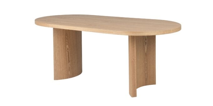 Portofino ovalus valgomojo stalas su uosio apdaila ir elegantiškomis kojomis