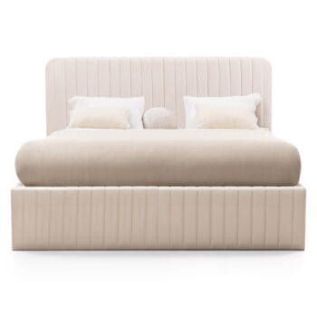 Rooli Beige 160x200 minkšta lova su aukštu galvūgaliu ir patalynės dėže