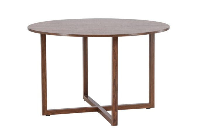 Durango valgomojo stalas – apvalus, riešuto spalvos, 120 cm skersmens