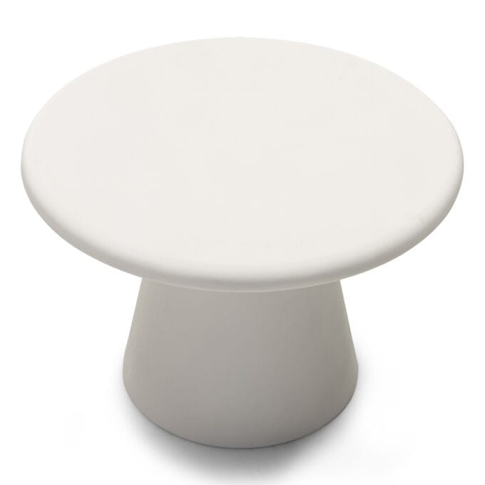 Monti ecru kavos staliukas su mikrocemento apdaila, apvalus, 60 cm