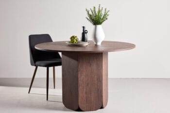Tekla valgomojo stalas – apvalus, mocca spalvos, 120 cm skersmens
