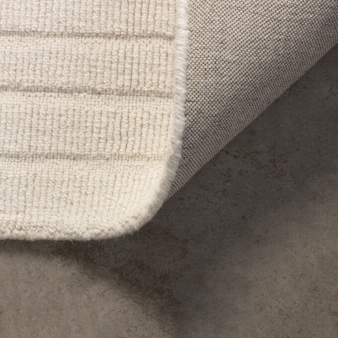 Dunes vilnonis kilimas 190x290, rankomis austas, su arkos raštu, minimalistinis interjero akcentas