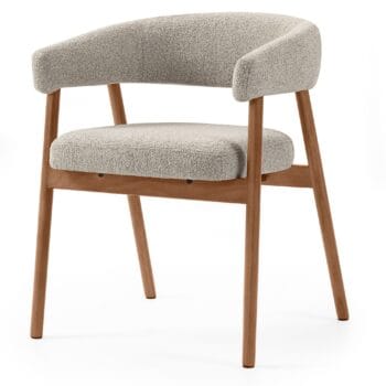 Giovani oak kėdė su šviesiai rudu audiniu ir ąžuolo kojelėmis, premium dizainas