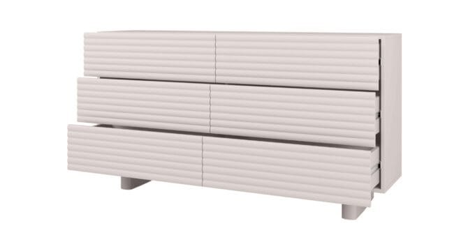 Toyo Cashmere komoda, kašmyro spalvos, su 6 stalčiais