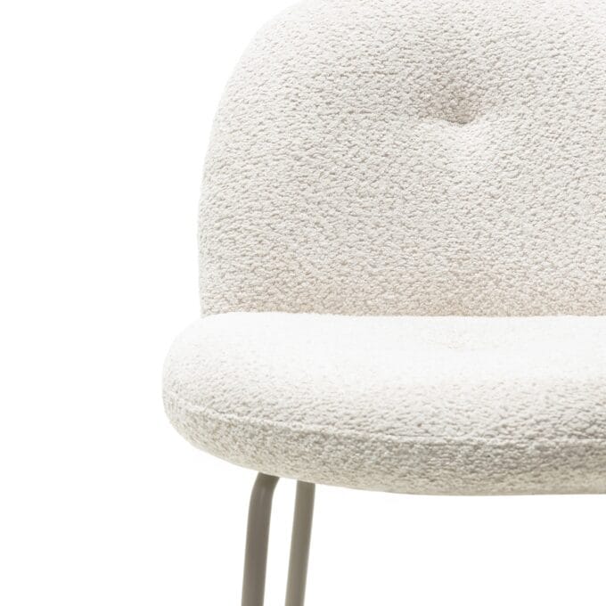Fiori Beige baro kėdė smėlio spalvos audiniu ir apvaliu atlošu