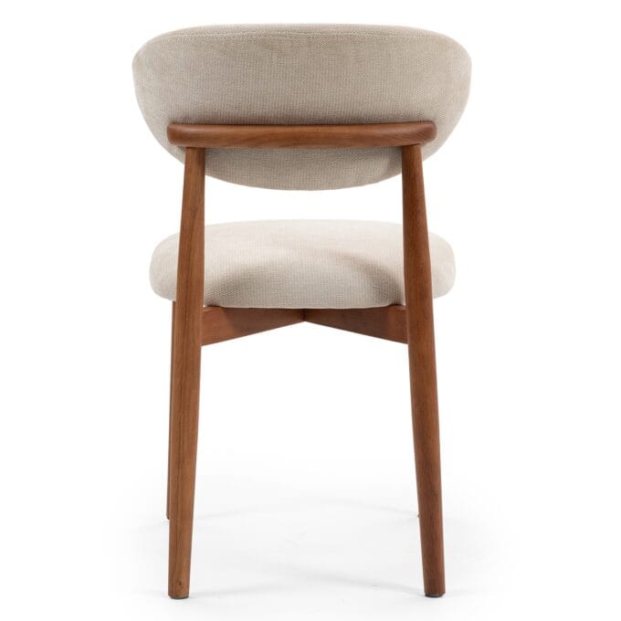 Merano Beige kėdė smėlio spalvos audiniu ir šviesaus riešutmedžio spalvos ąžuolo kojelėmis