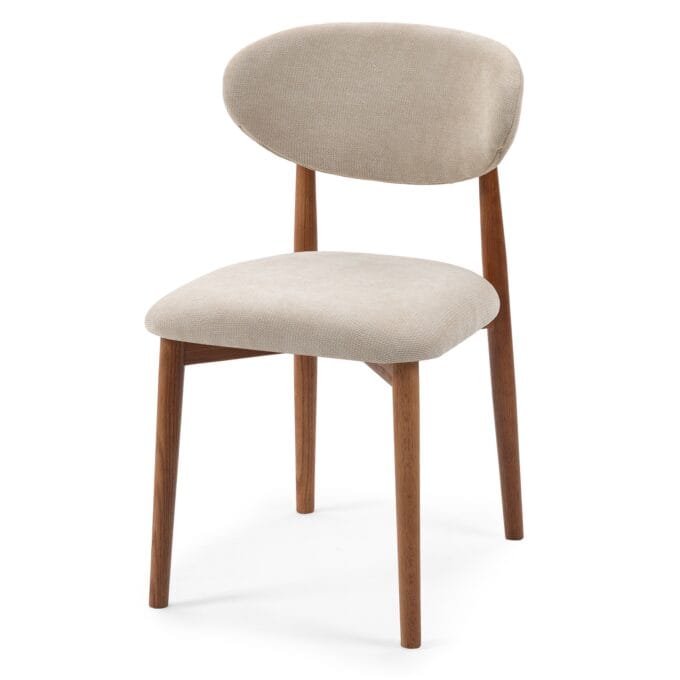 Merano Beige kėdė smėlio spalvos audiniu ir šviesaus riešutmedžio spalvos ąžuolo kojelėmis