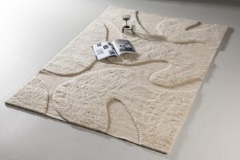Boone Beige kilimas 160x230 – stačiakampis vilnonis kilimas, smėlio atspalvio, jaukus interjero sprendimas