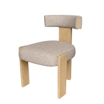 Bali valgomojo kėdė su uosio medienos rėmu ir apvaliu atlošu