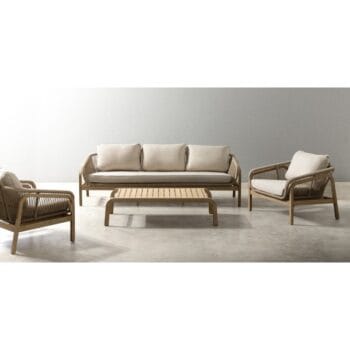 Belpasso lauko baldų komplektas su sofa, foteliais ir stalu